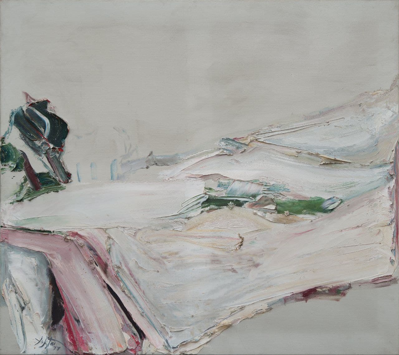 ای حوصله برای هیچ صبور نباش
و به دردی بس کن که فزونش
سرطان را از یاد میبرد.
- پرویز اسلامپور
*منوچهر یکتایی، بدون عنوان، ۱۹۷۷.